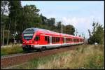 Ein Flirt als RE33214 unterwegs nach Rostock.  Stralsund am 11.09.09 