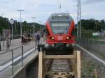 Rechtzeitig vor dem Prellbock in Binz zum stehen gekommen ist,am 09.Juli 2011,der RE aus Stralsund der von 429 028 gefahren wurde.