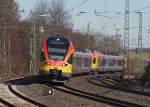 429 046 ist am 24.02.2014 als HLB24963 auf dem Weg nach Frankfurt/Main und wird in wenigen Augenblicken den Bahnhof Butzbach ohne Halt durchfahren