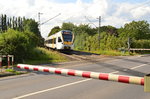Eurobahn ET 7.01 bei der Einfahrt in Boisheim als RE13 nach Hamm Westfalen.