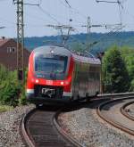 Der 440 302 fuhr als RB in den Bahnhof Neustadt/Aisch und fuhr dann weiter nach Nrnberg Hbf. Aufgenommen wurde er am 07.08.2010 in 