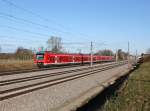 Der 440 011 als RB nach Mnchen am 13.04.2013 unterwegs bei Hrbach.