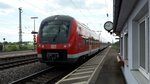 pünktliche Ankunft im Bhf Gundelfingen, RE Donauwörth - München, 08.07.2016
