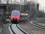 Einfahrt 442 834 und 442 334 als RB 19 (RB 18570) in den Bahnhof Bestensee zur Weiterfahrt nach Berlin Gesundbrunnen am 08.