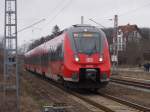 442 340 bei der Ausfahrt,am 07.März 2016,aus Lancken nach Sassnitz.