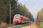 442 105 DB Regio bei Seehof am 08.03.2016.