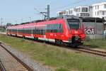 442 842 als S2(Warnemnde-Gstrow)bei der Einfahrt im Haltepunkt Warnemnde-Werft.28.05.2016 