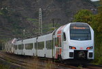 SÜWEX 429124(lang Südwest-Express) und CFL Doppelstocktriebzug  KISS 2306, Baureihe  2300, Baujahr 2013 auf der Fahrt von Kobern Gondorf nach Koblenz am 07.10.16. 