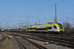 Siemens Desiro 1462 507-3 fährt beim badischen Bahnhof ein. Die Aufnahme stammt vom 24.02.2021.