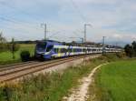 Der ET 301 als M nach München am 19.09.2014 unterwegs bei Teisendorf.