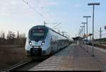 1442 209 (Bombardier Talent 2) der S-Bahn Mitteldeutschland (DB Regio Südost) als S 37649 (S6) von Rackwitz(Leipzig) nach Geithain verlässt den Hp Leipzig Messe auf der Bahnstrecke