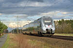 1442 163 war am 25.02.24 unterwegs von Wittenberg nach Halle(S). In Kürze wird der Hamster den Haltepunkt Radis erreicht haben.