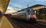 1442 167 wartet am Abend des 20.11.16 in Bitterfeld auf die Abfahrt nach Falkenberg(E).