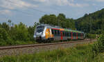 Am 26.06.2021 war 9442 103 von Abellio als RE 74708 unterwegs von Halle nach Kassel. Hier war der Zug bei Hann. Münden Bonaforth unterwegs.