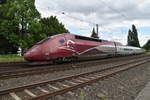 Thalys 4345 kommt aus Köln in Rheydt Hbf eingefahren als Umleiter nach Aachen Hbf.
Donnerstag 21.6.2018 