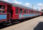 Gesellschaftswagen der SVG, eingereiht in den ET 65, genutzt als Fahrradwagen am 06.05.2007 in Schorndorf, der Wagen ist ein ehemaliger Speisewagen.