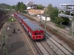 Murrbahn 2006 - Erstmals am 16.09.2006 stand der Triebwagen 465 006  Roter Heuler  wieder im Planeinsatz. An diesem Tag übernahm er die gesamten Zugleistungen auf der Strecke Marbach - Backnang von den Triebwagen der Reihe 425/426. Hier fährt der Zug gerade aus Marbach kommend in Backnang ein.