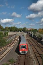 Eine Hamburger S-Bahn am Berliner Tor am 30.09.12