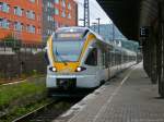 Tag 5: ET 7.02 der eurobahn erreicht als ERB der RE-Linie 13 von Mönchengladbach Hbf nach Hamm (Westf) den Hauptbahnhof Hagen auf Gleis 3.