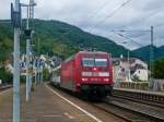 Tag 6: Hier durchfährt 101 120-4 mit dem EC 101 von Hamburg-Altona nach Chur den Hauptbahnhof Boppard auf Gleis 2.