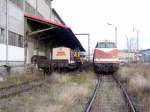 Verschiedene ausgediente Fahrzeuge, abgestellt am Zementwerk Karsdorf; 24.11.2007