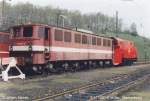 E 171 007-8 als Ersatzteilspender im Bw-Blankenburg/Harz (April 1999)