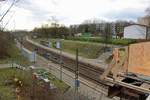 Brückensanierung in der Zscherbener Straße in Halle (Saale): Blick auf den für 8 Tage ungenutzen Hp Halle Zscherbener Straße.