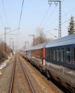 4.3.2013 Zwischen Cossebaude und Dresden - Stetzsch begegnen sich EC 171 und 178.