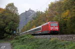 Ein Nachschuss von 101 123-8 DB sie schiebt einen IC 2024 aus Passau-Hbf nach Hamburg-Altona und kamm als Umleiter aus Richtung Koblenz und fährt durch Bad-Honnef(am Rhein) in Richtung Köln.