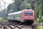 101 137-8 mit IC 2412 nach Hamburg-Altona bei der Einfahrt in Recklinghausen 4.8.2013