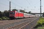 Am 13.09.2016 bespannte 101 005-7 den IC 206 (Zürich HB - Frankfurt (Main) Hbf), als sie durch den bahnhof von Müllheim (Baden) gen Freiburg (Breisgau) fuhr.