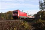 Am 6.11.2018 kam 101102 mit einem Intercity in Richtung Münster fahrend um 10.50 Uhr durch Osnabrück - Hellern.