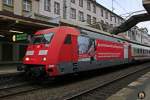 101 118-8 '30 kg DB-Kuriergepäck' mit IC2442 am 21.05.2013 in Wuppertal Hbf.