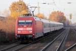 101 115-4 mit IC 132 nach Luxemburg bei der Durchfahrt in Recklinghausen-Süd 3.12.2013