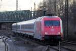 101 080-0 mit IC 2406 nach Stralsund Hbf. bei der Durchfahrt in Recklinghausen-Süd 10.1.2014