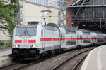 146 553-3 mit IC 2037 nach Leipzig Hbf. verlässt den Bremer Hbf. 24.5.2016