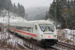 Ehemalige Metropolitan Garnitur der DB im Frankenwald bei Steinbach am 23.01.2015.