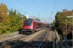 Stw 730 mit Schublok 1116 230 am 23.10.11 in Mnchen-Siemenswerke (vom Hp aus fotographiert)