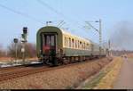 Nachschuss auf den Sonderzug auf seiner Rückfahrt von Staßfurt nach Leipzig-Plagwitz mit Zuglok 35 1097-1 des Verein Eisenbahnmuseum Bayerischer Bahnhof zu Leipzig e.V.