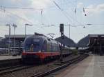 Am 12.6.14 stand 242.502  Zurg  mit einem Sonderzug nach Lourdes im Karlsruher Hauptbahnhof bereit.