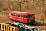 Der Schienenbus VT 796 796 der Ruhrtalbahn bei der Zeche Nachtigall am 01.04.13.