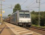 185 687-1 mit Sonderzug auf der SFS in Richtung Hannover unterwegs.