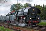 Hier kehrt der Sonderzug mit der Lok 01 0509 vom Bahnhofsfest in Putbus zurück.