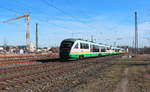 642 325 + 642 301 + 642 313 fahren am 04.03.2017 als Fußball Sonderzug von Zwickau nach Erfurt.