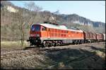 233 321 mit Güterzug im Elbtal aus Tschechien kommend.