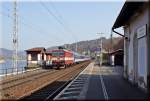 371 003 der CD im Bahnhof von Königstein (Sächsische Schweiz) auf dem Weg nach Dresden.