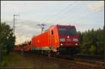 DB 185 347 mit leeren Autotransportwagen am 19.07.2013 in der Berliner Wuhlheide