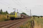 145-CL 031 mit einem Autotransportzug bei Vhrum am 09.08.13