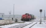 Die von northrail gemietete 260 502-0 im Einsatz fr DB Schenker mit dem EK 55198 von Erfurt Gbf nach Ebeleben, am 05.02.2015 in Khnhausen.