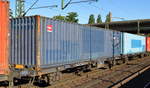 Gelenk-Containertragwagen vom Einsteller RailReLease BV in Rotterdam mit der Nr.